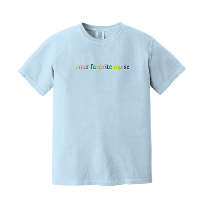 Your Favorite Nurse Rainbow Embroidered T-Shirt